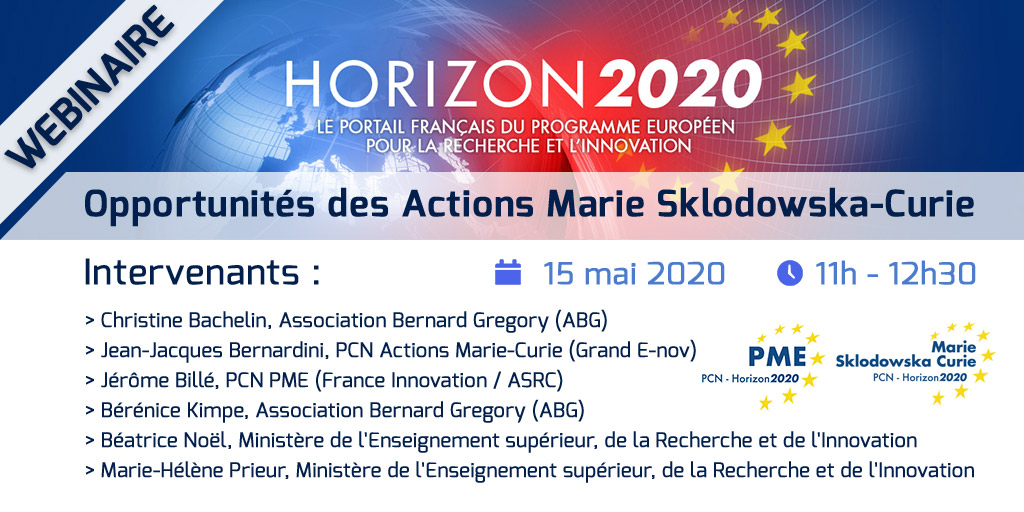 Opportunités des Actions Marie Sklodowska-Curie du programme Horizon 2020